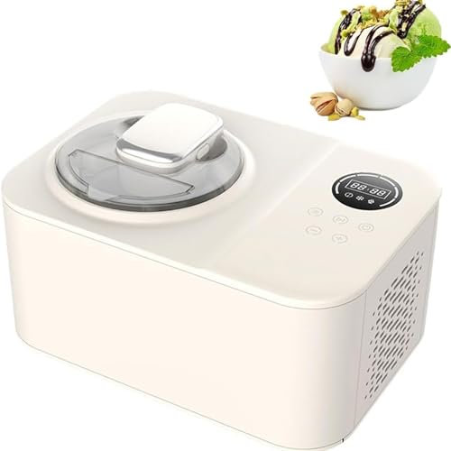HYYKEJI Sorbetière avec compresseur, Machine à crème glacée sans pré-congélation de 1,2 L, avec écran LCD, tête de mélange à Double Lame, pour Yaourt glacé, Glace, Sorbet