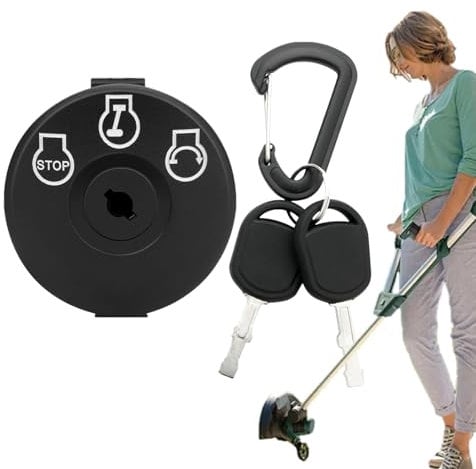 Aufsitzrasenmäher-Zündung,Zündung für Rasenmäher - Rasenmäherteile mit Schlüssel,Plug-and-Play-Rasenmäher-Taste, meisten Rasenmäher für Arbeiter