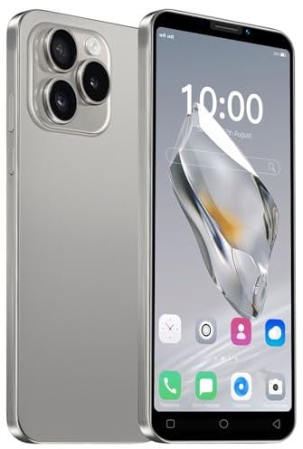 i15Pro Dual SIM sbloccata Cellulare economico, display IPS da 5,0 pollici, 16 GB ROM/espandibile fino a 128 GB, Android 9.0, Dual Camera, Face ID, GPS,GSM/3G telefono cellulare (i15Pro-Grey)