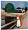 Posterlounge Mädchen auf der Brücke Acrylglasbild von Edvard Munch 20 x 20 cm Wandbilder Wanddeko