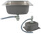 Fregadero de cocina pequeño de acero inoxidable, con tapa y manguera flexible (fregadero cuadrado)