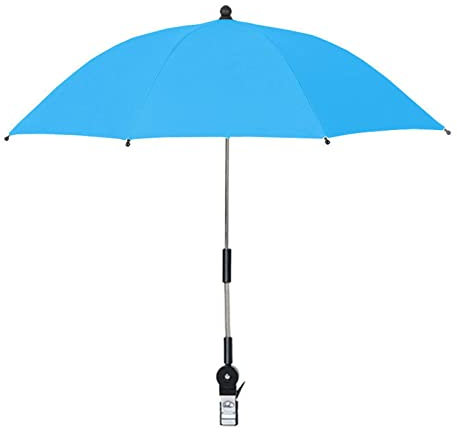 Marooma6 Bones Chair Umbrella with Clamp, 32in Stroller Umbrella with Adjustable Clamp Flexible Outdoor Sun Conservation Umbrella Portable Wheelchairs Rainproof Umbrella (B)
