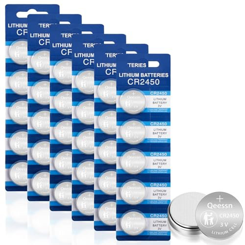 30x CR2450 3V Lithium Battery, CR 2450 Batterie a Bottone al Litio 3V, Pila 2450 3V, Per l'uso Quotidiano in Dispositivi Come Telecomandi, Chiavi Auto, Calcolatrici, Bilance