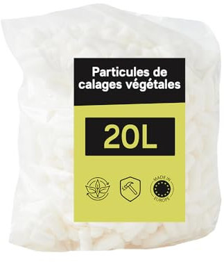 Pack and Move - Particelle di Calatura per cartone - 20 L - Protezione per Trasloco e Spedizione - Chip di mais naturale per imballare, proteggere, rimborsare