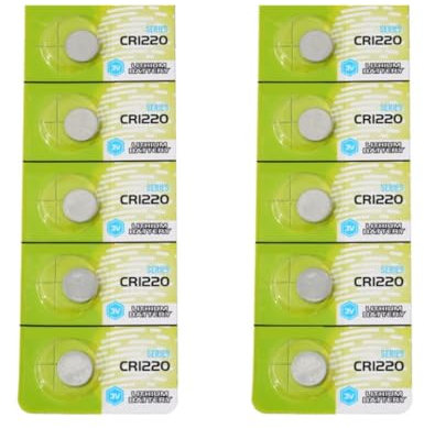 Chenxi Studio Pack Of 5/10 CR1220 Button Cell Batteries 3V Lithium Button Battery CR1220 Batteries For Toy And Remote Controls