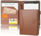 Conférencier A5 avec porte-bloc-notes, organiseur en cuir, format A5, conférence, porte-cartes, porte-stylo, compartiment de rangement, boucle magnétique (marron)
