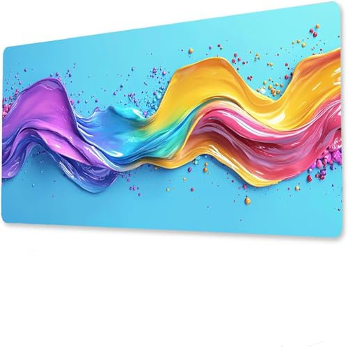 Couleur Mouse Pad Mat, Tapis de Souris Gaming XXL 600x300x5mm, sous-Main Bureau Gamer, Tapis Table Joueur sans Couture Extra Large, Base antidérapante, Clavier Preuve de l'eaudoubler D-1