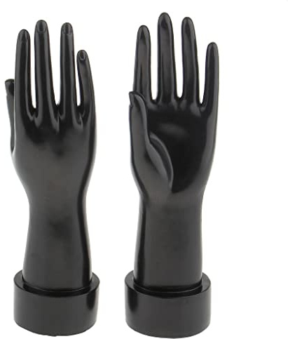 Gcljlmy 1 Paar Schaukasten Dekohand Präsentationshand, Schmuckhand, Schmuckhalter Hand zur Armband, Ring, Display, Schwarz