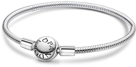 Ruaidhra ME Rund Charms Anhänger Armband Damen Sterling Silber 925,Charm für Armbänder,Schlangenkette,Bettelarmband,Bracelet for Women,Geburtstagsgeschenk,Geschenk für Frauen,17cm