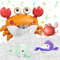 YOOYID Toys Juguetes Baño Bebe Cangrejo Burbujas De Maquina, Juguete De Agua para Niños Niñas 3 4 5 Años, Juegos Bañera Ducha Bebes Avec 8 Música y 3 Piscina Toys