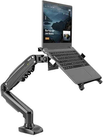 OPTEPYOE F80 + FP-2 for 17-30 Zoll Monitor + 10 Zoll -17 Zoll Laptop Desktop-Ständer Laptop-Ständer(Black No USB)