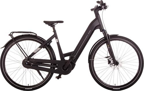 Rucanor Rio Elektrofahrrad 28 Zoll - E-Bike - 550Wh - 50 cm (170-175 cm Korperlänge) - Damen Fahrrad - 7 Gangen - Hydraulisch Scheibenbremse - Mattschwarz