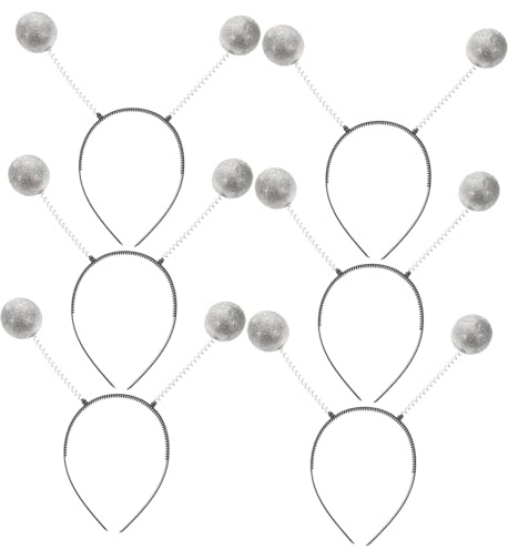 EXQUIMEUBLE 6 Stück Schaumstoff Haarband für Kinder und Erwachsene Silberfarben Bequem und Formbeständig für Party und Kostümzubehör