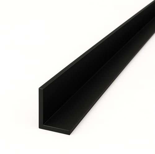 Black 1 Metre UPVC Plastic Rigid Angles 50 x 25mm Corner Cover Trims 90 Degrees