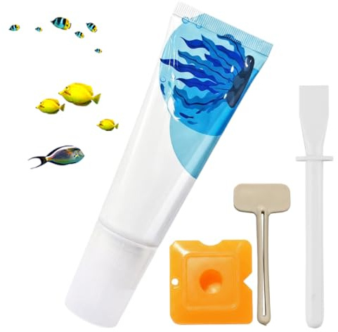 Aquarium Silikon Transparent, Unterwasserkleber für Aquarien, Silikonkleber Wasserdicht, Aquarium Kleber mit Spachtel und Applikator, 120 ml Kapazität