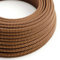 creative cables Textilkabel rund, Zick-Zack Muster, Gold/Bordeaux mit Seideneffekt, RZ23-5 Meter, 2x0.75