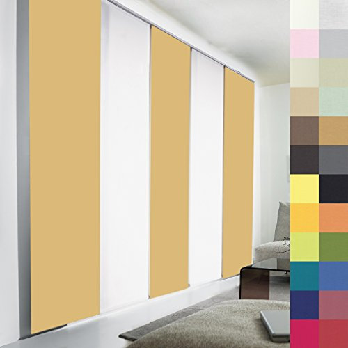 Schiebegardinen nach Maß, hochqualitative Wertarbeit, alle Größen verfügbar, Maßanfertigung, Schiebevorhang, Raumteiler, Flächenvorhang, blickdicht (240cm Höhe x 80cm Breite / Cappuccino Braun)