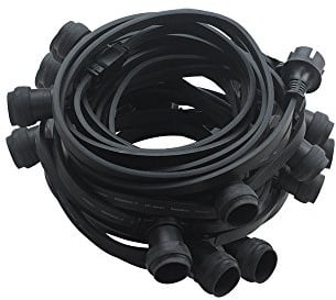 LEDmaxx Illu-21 A, Illu Lichterkette Komplettset 20 m 40 Fassungen fertig montiert verlängerbar, 2000 W, E27, schwarz, 31.5 x 31.5 x 20 cm
