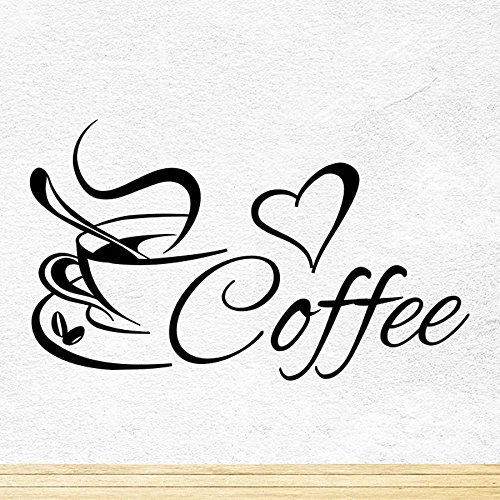Arte de la pared Café de amor Tazas Cocina Té de pared Vinilo de la etiqueta Calcomanía Restaurante pub Decoración