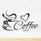 Arte de la pared Café de amor Tazas Cocina Té de pared Vinilo de la etiqueta Calcomanía Restaurante pub Decoración