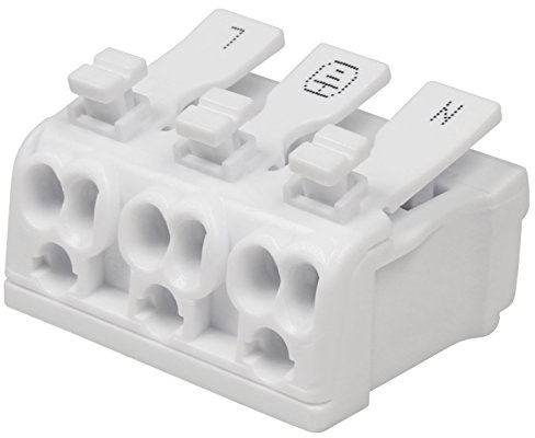 MC POWER Lüsterklemme mit Hebel | bis 16A / 0,5–2,5mm² | Werkzeugloses Verbindungssystem für Elektroinstallation, schnelle Montage