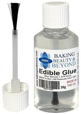 Baking Beauty and Beyond Professional Food Grade Edible Glue - Multi-Function, Super Strong, Pro Bakers Choice Glue Perfect for Icing, Sugarcraft, Baking, Food Craft, and Cake Decorations, (30gm)