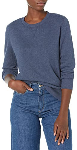 Amazon Essentials Damen Sweatshirt Aus French Terry Fleece Mit Rundhalsausschnitt (In Übergröße Erhältlich), Marineblau Heidekraut, L