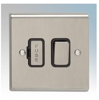 Deta SD1370SSB Switched Spur Connection Unit - 13 Amp (Stainless Steel/Black Insert)