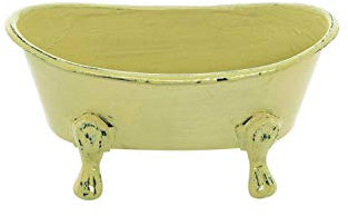 Foreside Home and Garden Porte-Savon en métal émaillé Jaune pour Baignoire