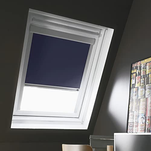 MADECOSTORE Store Enrouleur Occultant Compatible VELUX® K - 61 x 78cm - MK04 - Bleu foncé