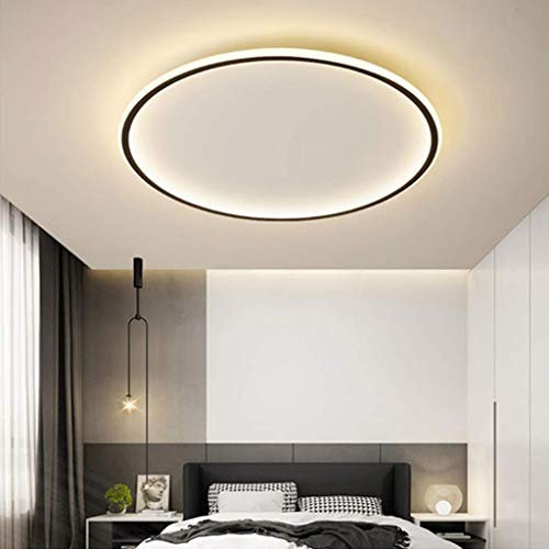 Runde Deckenlampe LED Moderne Minimalistische Mode Deckenleuchte Schwarzer Rahmen Acryl Decken Leuchte Für Wohnzimmerlampe Schlafzimmerlampe Esszimmer Arbeitszimmer Flur Büro Villa,78cm/Dimming/96W