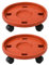 2PCS Heavy Duty Rust Proof Plant Caddy with Wheels 12 Inch Rolling Plant Stand Round Planter Rollers Movable Flower Pot Pallet Indoor Outdoor Potted Plant Dolly Trolley RED