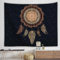 Wandteppich Traumfänger Dunkles Gold Federn,Wandtuch Mandala Wanddeko Schlafzimmer Deko Boho Style Tapestry,Makramee Wandbehang Psychedelic Wand Tuch,200x150 cm