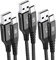 sweguard Cavo USB [3 pezzi, 1 m + 2 m + 3 m] cavo di ricarica USB tipo C in nylon tipo C per Samsung Galaxy S22 S21 S10 S9 S8+ Ultra/FE, Note 20 10, M31 M30s M20 A20e A71 A51 A42 A10e, LG G7.,Nero