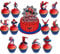 Spider Man Super Hero Cake Toppers for Boys,13Pcs Superhero Happy Birthday Cake Toppers,Super Hero Cupcake Toppers Birthday Cake Decorations for Boys,Girls,Kids Superhero Birthday Party Supplies