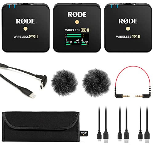 Rode Wireless GO 2 Dual Compact Digital Wireless Microphone System with Rode SC15 USB-C to Lightning Cable