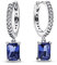 PANDORA Timeless Blaue Rechteckige Funkelnde Creolen aus Sterling-Silber, Kompatibel mit PANDORA Timeless Armbänder, 292381C01