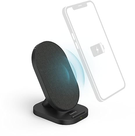 Hama Wireless Charger, induktive Ladestation, 10W (Qi Ladestation, Ladestation, Handy Ladestation, Schnellladegerät, Fast Charge, kabellos Laden, Induktions Ladegerät) schwarz