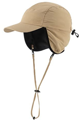 Magracy Outdoor-Baseballkappe für Herren, wasserdicht, Wintermütze mit Ohrenklappen, khaki, L