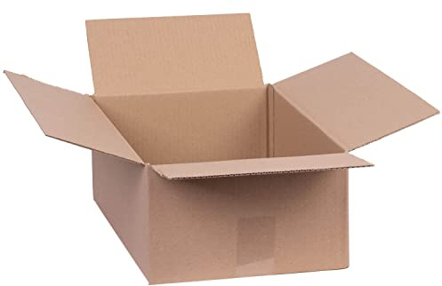smiley pack Faltkartons 400 x 250 x 150 mm braun – 1400 Stück | Versandkarton & Verpackungskartons aus Wellpappe 1 wellig – Pappkarton, Versandbox für Paket & Päckchen