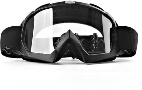 BIBIRE Occhiali Moto,Occhiali da Motocross per Gli Sport all'Aria Aperta,OTG Maschere Snowboard Protezione UV e Anti-Nebbia, Maschera Sci Casco Compatibile,per Unisex Adulto