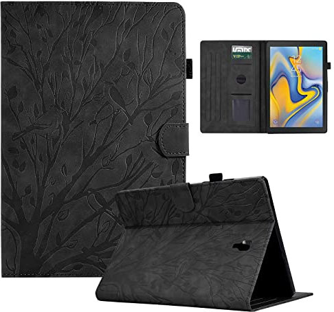 Aswant Funda Compatible Samsung Galaxy Tab A 10.5 2018 (SM-T590/SM-T595/SM-T597) - Ultradelgado Case con Función de Soporte y Billetera per Galaxy Tab A Tablet 10.5, Negro