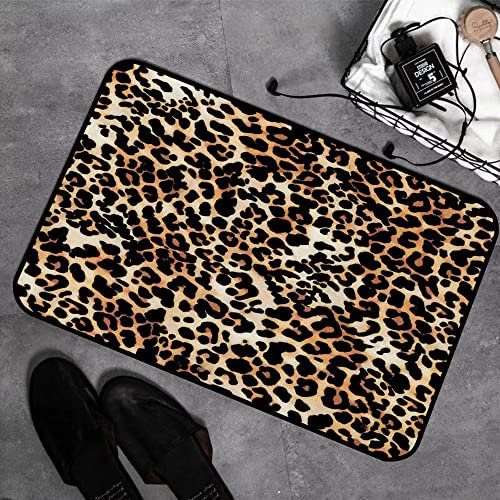 GOSUNA Memory Foam Badezimmer- 40 x 60 cm,Leopardenmuster, Jaguarmuster, Tierfell,Badteppich Saugfähige Rutschfester Badvorleger Waschbar Badematte