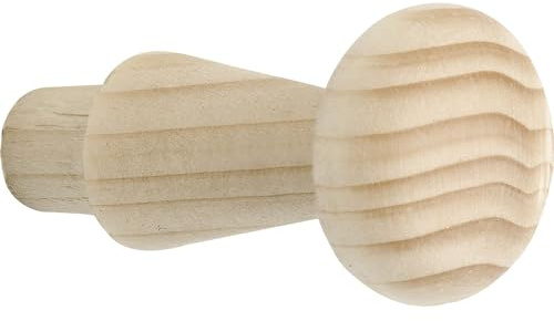 ALLES IM GRIFF Holz Kleiderhaken Horus - Wandhaken zum Einbohren ø 10x12mm - Garderobenhaken, Fichte roh