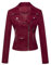 ANUFER Donna Ecopelle Scamosciata Giacca da Motociclista Bello Cerniera Incrociata Cappotto Corto SD5A1212 Borgogna L