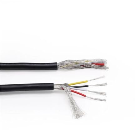 UL2547 Shielded Signal Cable 5/10M, 30, 28, 26, 24, 22, 20, 18 AWG, Channel Audio, 2, 3, 4, 5, 6, 8 Core, Copper Control Cables for Headphones (30AWG Black, 5 Meters_2 Cores)