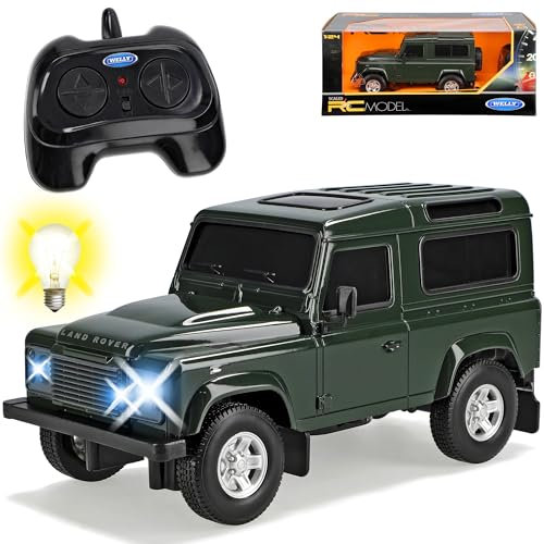 alles-meine.de GmbH Land R*o*v*e*r Defender 3 Türer Grün RC Funkauto 1/24 Welly Modell Auto