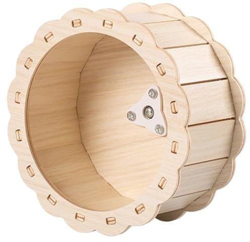 CORHAD Holz Laufrad Für Hamster Igel Chinchilla Spielzeug Haustier Rad Laufrolle Naturholz Kleintier Übung Rad Haltbare
