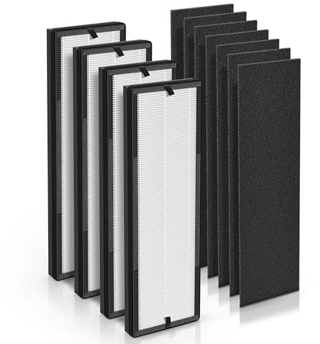 NEA-F1 H13 True HEPA Filter Ersatz kompatibel mit Toshiba Luftreiniger Filter Ersatz für Eureka Luftreiniger NEA120 und Toshiba Smart WiFi Luftreiniger CAF-W36USW, 4 HEPA & 8 Kohlefilter