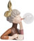 Perfeclan Nachtlicht, Bubble Cartoon Girl, Schlafzimmerdekoration, nordische gemütliche Atmosphäre, Wohnzimmer-Nachttischlampe, kreative Lampe für Kinder und, Stil F